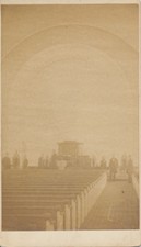CDV PHOTO OF INTERIOR OF CHURCH W/ MEMBERS