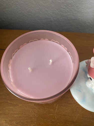 BLUE SKY HELLO KITTY MY MELODY TOPPER Jar White Peach Candle Double Wick - Imagen 7 de 8