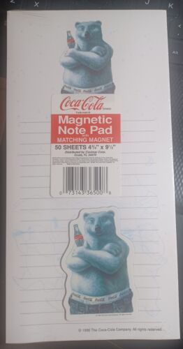 1996 COCA COLA ORSI POLARI BLOCCO NOTE MAGNETICO CON MAGNETE ORSO POLARE NUOVO 03998