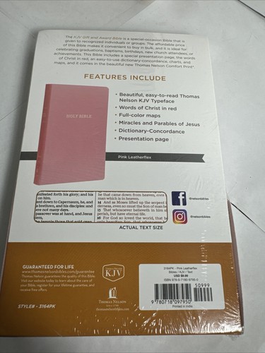 KJV Holy Bible: Gift and Award, Pink and black Leather King James Version lot - Picture 3 of 5