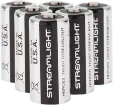 6 Pack Streamlight 85180  CR123A Lithium Standard Disposable Batteries, 3 Volts