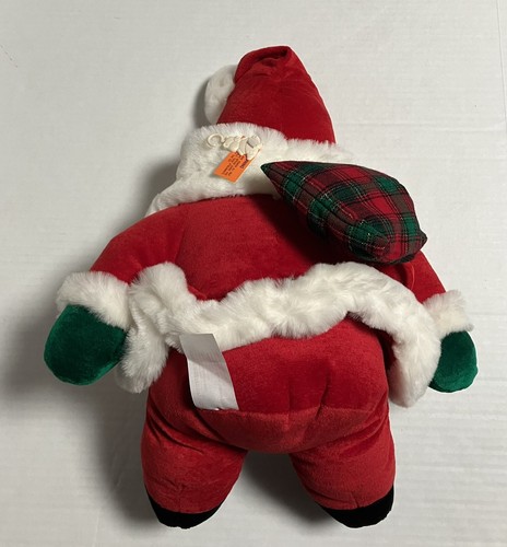Vtg 1994 Fordlet Intl Sitting Santa Claus Plush with Toy Sack Bag Multicolor - Picture 9 of 11