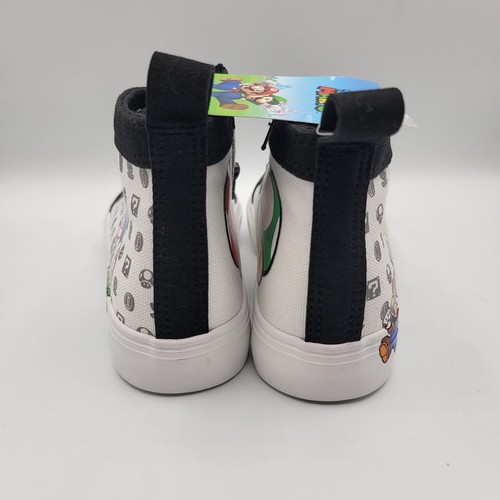 Ground Up Super Mario High Top Sneakers Shoes with Side Zipper Kids Sizes - Picture 8 of 16