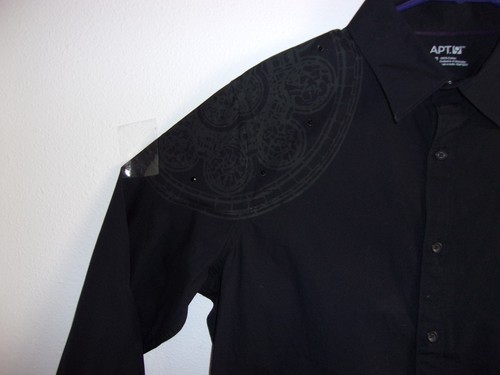 NEW MEN'S APT.9  BLACK WESTERN STYLE L/S DRESS  SHIRT w/ CUFF SNAPS ...sz MEDIUM - Picture 3 of 6