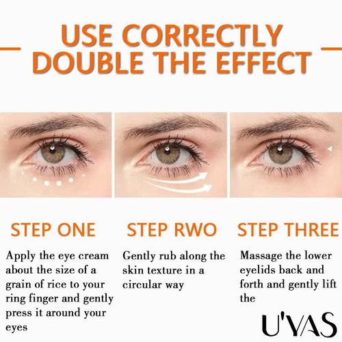 U'YAS Eye Cream Anti Aging Dark Circles Removal Skin Care Firming Nourishing - Picture 7 of 23