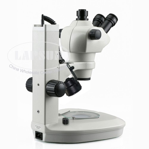 8X-50X Track Stand Stereo Zoom Parfocal Trinocular Microscope w Two LED Lights A - Picture 2 of 5