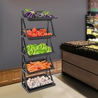 New ListingSupermarket Display Rack Shelf 5 Tier Retail Merchandiser Fruit Vegetable Basket