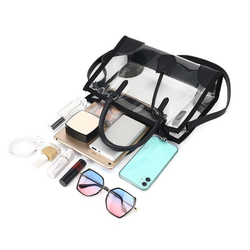 Clear Bags For Women Cute Clear Tote Bag Stadium Approved Clear Handbag With Zip - Picture 7 of 7