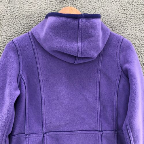 Susan Graver Coat Womens XXS Purple Reversible Weekend Bonded Polar Fleece Hood - Picture 8 of 13