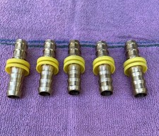 5/8 X 5/8 Straight Barbed Brass Hose Mender / Couplers (5 Pieces) - Dixon Valve