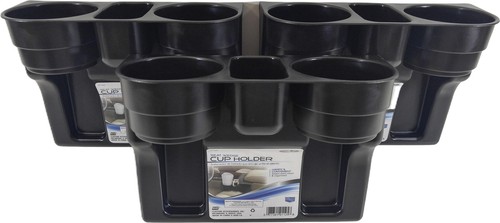 Lot of 3 Custom Accessories 91125 Black Seat Wedge Cup Holder / Coin Trays