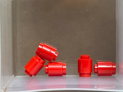 LEGO Parts - Red Brick Round 1 x 1 Open Stud - No 3062b - QTY 5