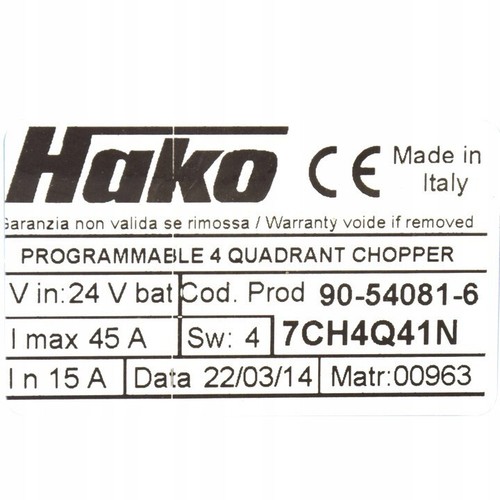 Mando de marcha ITALSEA para HAKO B30 CL / B45 CL - 01172840 / 90540816 / 7CH4Q41N - Imagen 2 de 2