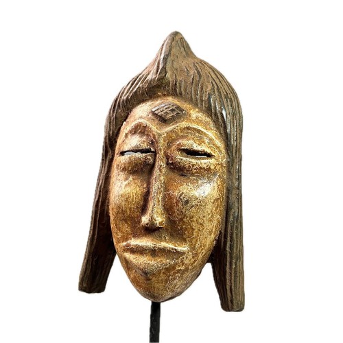 Splendida maschera africana vintage Baoulé, maschera arte africana decorazione casa-1174 - Foto 10 di 24