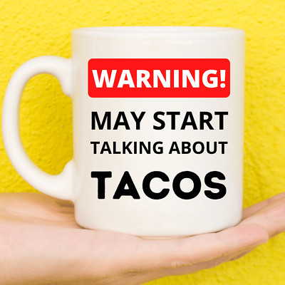 Warnung Tacos Tasse | Taco Geschenke | Geschenke für Taco Liebhaber | Geburtstagstasse