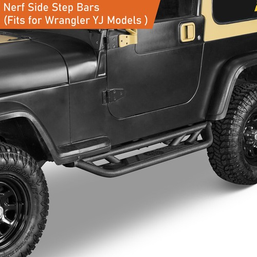 Pair Steel Nerf Bars Side Steps Running Boards For 1987-1995 Jeep Wrangler YJ - Picture 12 of 14