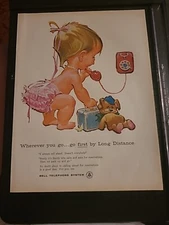 Bell Telephone System Long Distance Print Ad 1960 10x13 