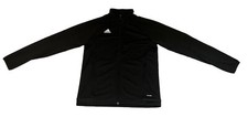 Adidas Full Zip Climate Jacket Youth Medium Black 100 Polyester EUC
