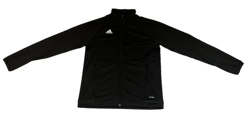 Adidas Full Zip Climate Jacket Youth Medium Black 100% Polyester EUC - Picture 1 of 8