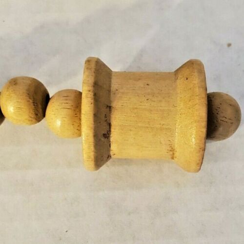 1 hebra cuentas y carretes de madera guirnalda artesanías Navidad 7 pies de largo - Imagen 2 de 4