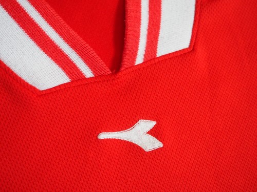 VTG 80s 90s DIADORA Red White Center Logo USA Made Soccer Jersey #13 L EUC - Picture 7 of 8