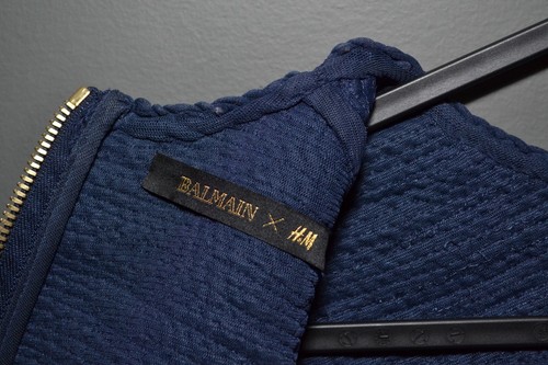 Balmain x H&M blau geflochten bestickt Seilbluse Top US 6 - Bild 11 von 17
