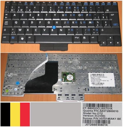 Belgian AZERTY Keyboard HP 2510P OT2 AE0T2B00010 V070146AK1 BE Black