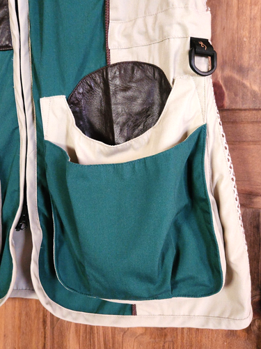Lady Browning Vest Green Brown Size M Bird Hunting Shooting Mesh Leather Trim - Picture 6 of 15