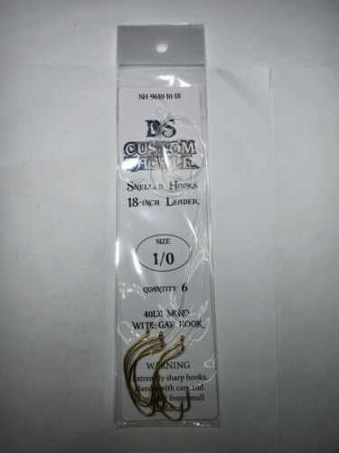 Ganci passerella oro Snelled Wide Gap 6 per confezione 1/0, 2/0 o 3/0 leader 18 pollici - Foto 4 di 6