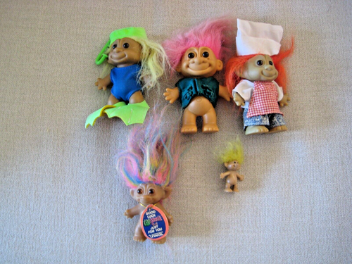 5 alte Troll Puppen gemischte Marken - Bild 1 von 19