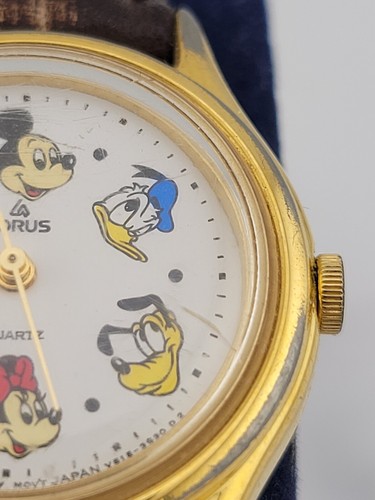Vintage 90s Ladies Lorus Quartz Walt Disney Store Watch Runs Brown Leather Band - Picture 7 of 16
