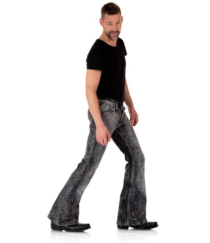 Jeans uomo Comycom pantaloni a zampa "STAR BLACK J." - Foto 4 di 9