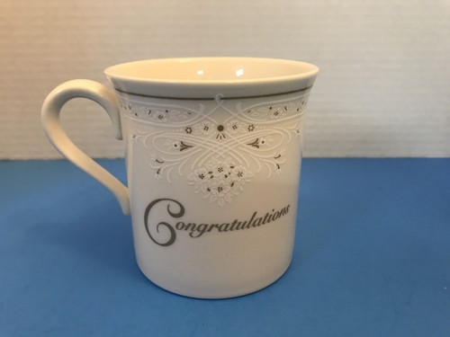 Lenox Kaffeebecher Glückwunsch Kaffee Tee Becher Creme mit Gold & Elfenbein Schrift - Bild 2 von 5