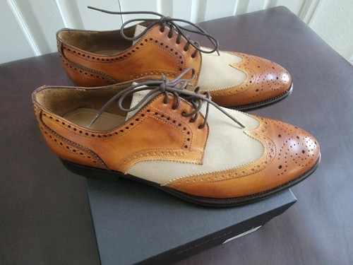 NEW Gordon Rush WINGTIP DERBY Men's Cognac Leather Wingtip Lace-up Shoes 10M - Picture 4 of 12