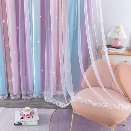 Vibrant Rainbow Unicorn Curtains - Blackout Window Drapes for Stylish Bedrooms - Picture 9 of 10