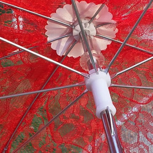 60CM Women Ladies Cotton Lace Parasol Umbrella Bridal Wedding Party Handmade SN❤ - Picture 5 of 17
