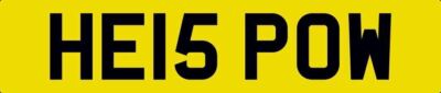 HE IS POW CHERISHED NUMBER PLATE HE15 POW PRIVATE REG POWER POWELL POW POWS POWE
