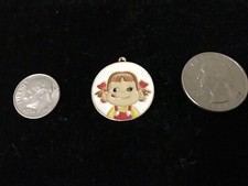 Little Girl enamel Pendant Necklace charm