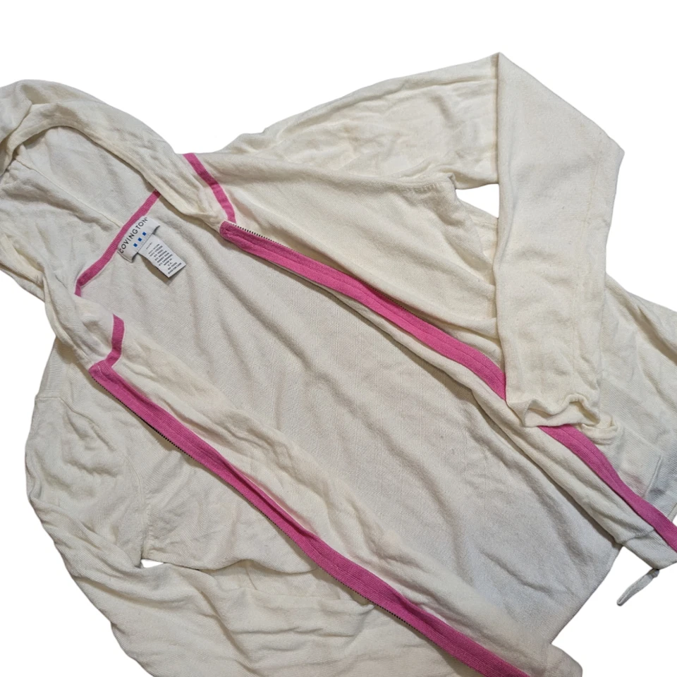 Covington Womens Full Zip Hoodie Sweater White Size XL Cashmere Angora Viscose - Image 4 of 4