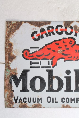  VINTAGE GARGOYLE MOBIL OIL PORCELAIN ENAMEL SIGN BOARD VACUUM OIL COMPANYNH3533 - Picture 7 of 10
