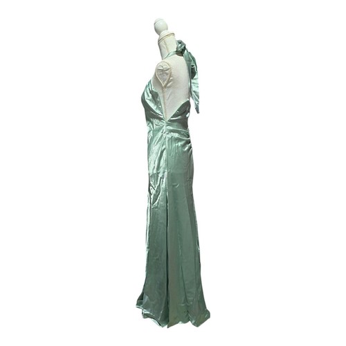 Vtg Gunne Sax Halter Satin Formal Gown Womens Size 3/4 Jessica McClintock - Picture 4 of 24