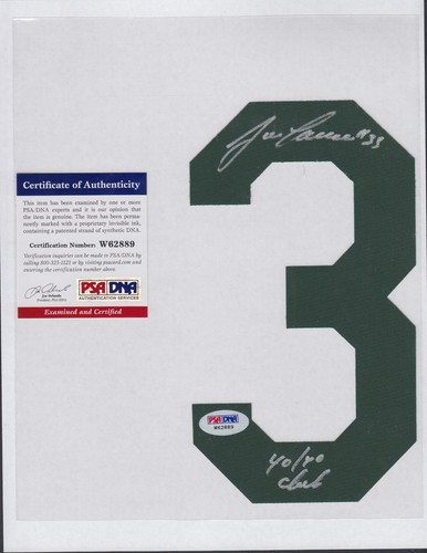 Jose Canseco Autographed #3 Jersey Number Oakland As Green 40/40 Inscription PSA - Picture 2 of 5