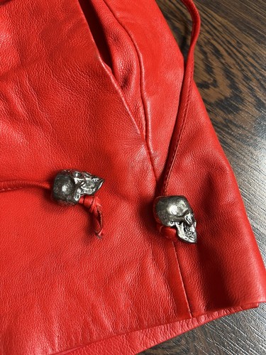 Philipp Plein Original Women's LEATHER MINI Shorts Red Size S - Picture 6 of 24