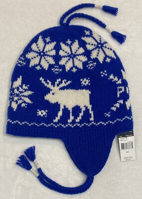 Polo Ralph Lauren Shetland Wool Hat Royal/White Moose 
