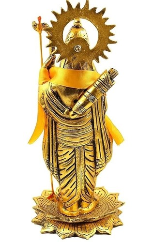 Lord Ram Antique Gold Metal Statue Car Dashboard, Temple Pooja, Home & Office - Picture 3 of 6