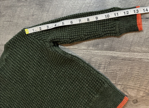 Baby Gap Sweater Boys 4-5 Green Waffle Knit Crew Neck Pullover Winter Thick Top - Picture 8 of 8