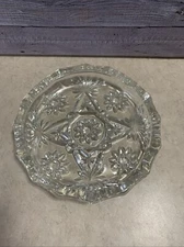 VTG  7.5-Inch Large Ashtray Heavy Lead Crystal Cut Glass Cigar Cigarette MCM