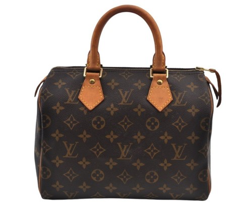 Authentic Louis Vuitton Monogram Speedy 25 Boston Hand Bag M41528 LV 1376M