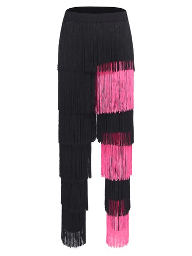 Damen Kostüm Gummizug Hose Cha-Cha Fransen Hose Samba Bund Taille Jazz - Bild 38 von 61