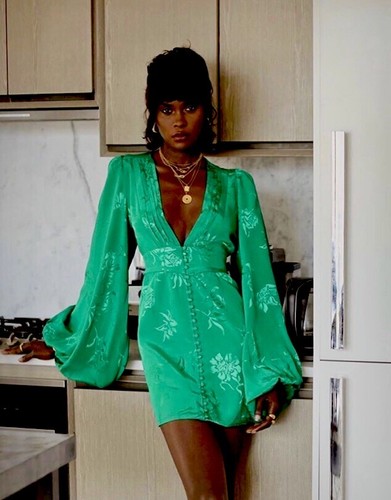 Rat & Boa Dress Size XL AU 14 US 10 Isabella Long Sleeve Green Short BRAND NEW - Picture 13 of 22